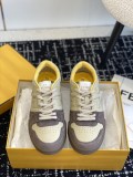 Fendi men's and women's luxury brand classic leather surface retro design comfortable and versatile sneakers casual sports shoes with original box