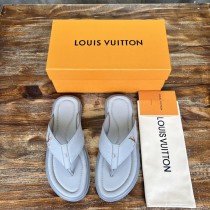 Louis Vuitton men's luxury brand latest beach flip-flops casual sandals with original box