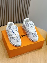 Louis Vuitton Men's Luxury Brand Mesh Embossed Grained Leather Vintage Basketball Shoes Casual Sports Shoes With Original Box