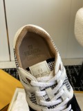 Fendi men's and women's luxury brand classic leather surface retro design comfortable and versatile sneakers casual sports shoes with original box