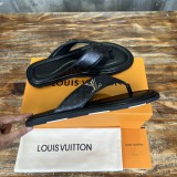 Louis Vuitton men's luxury brand latest beach flip-flops casual sandals with original box