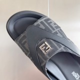 Fendi couple's style monogram cross-strap sandals slippers with original box