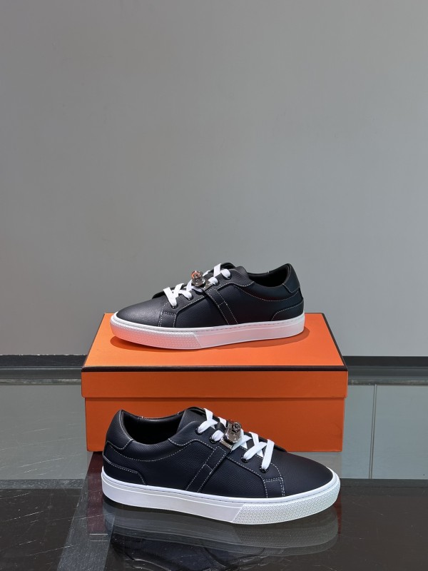 Hermes men's luxury brand high-end boutique soft and comfortable low-top casual sports shoes with original box