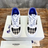 Burberry men's luxury brand imported nappa calfskin canvas lining tongue brand cloth label casual sports shoes with original box