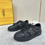 Fendi men's and women's luxury brand with 3D FF pattern stitching on the side Retro contrast color sneakers with original box