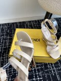 Fendi women's luxury brand 24ss double FF round toe flat sandals with original box