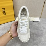 Fendi men's and women's luxury brand with 3D FF pattern stitching on the side Retro contrast color sneakers with original box