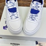 Burberry men's luxury brand imported nappa calfskin canvas lining tongue brand cloth label casual sports shoes with original box