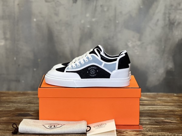 Hermes men's and women's luxury brand early spring new products, extreme 1:1 body high-end knitting needle casual sports shoes with original box