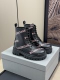 Balenciaga women's luxury brand classic graffiti ankle boots with original box