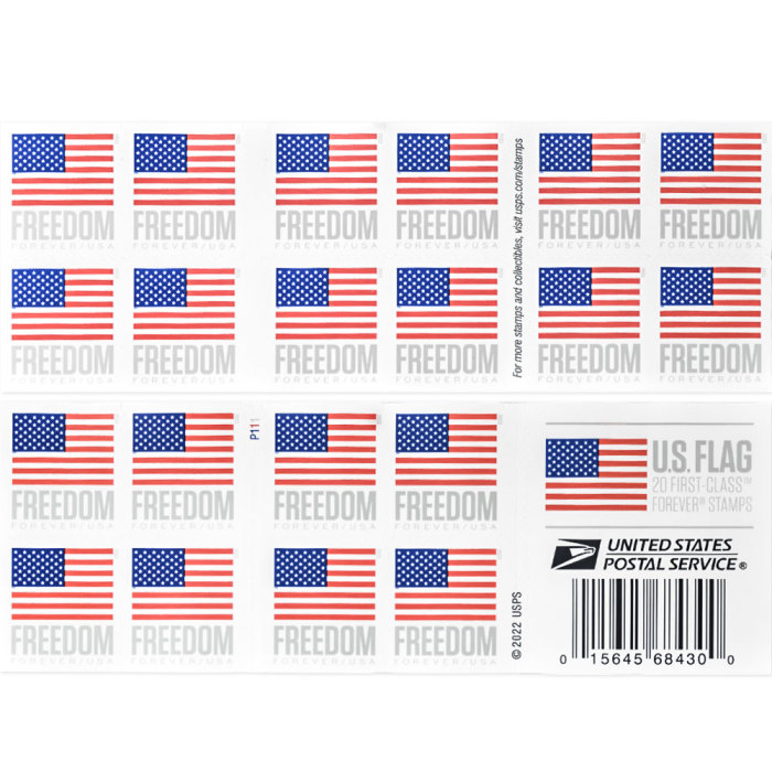 U.S.Flag 2023 Self-stick Adhesive Stamps US Postal Service Forever