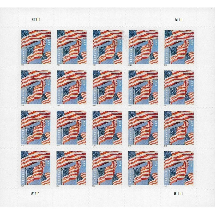 Flag 2022 Sheet - 5 Sheets / 100 Pcs