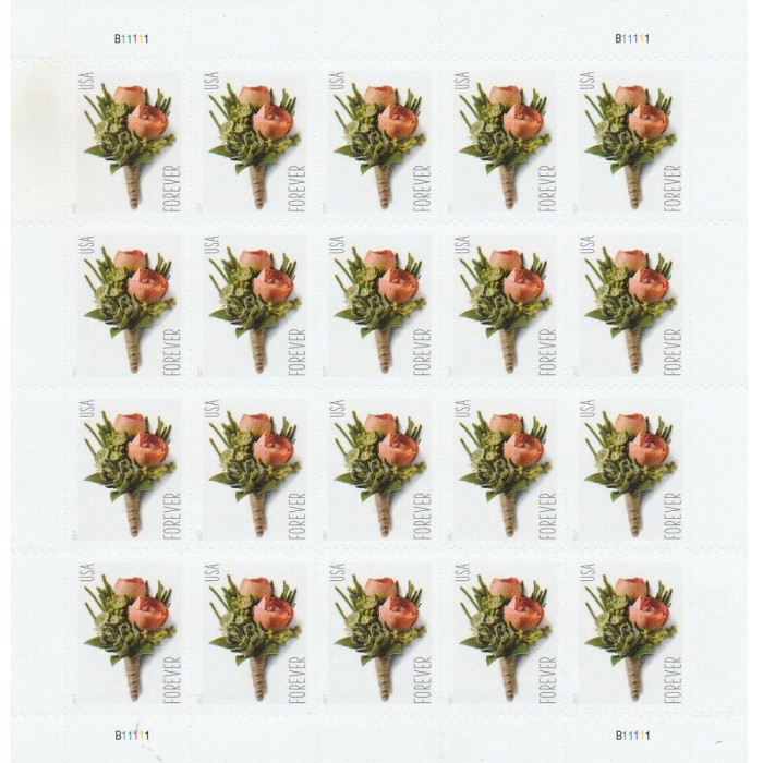 Celebration Boutonniere 2017 - 5 Sheets / 100 Pcs