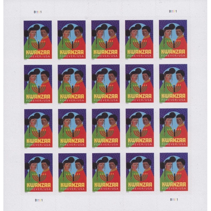 Kwanzaa 2022 - 5 Sheets / 100 Pcs