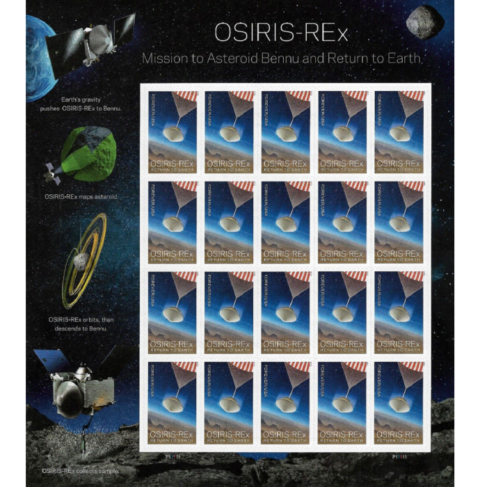 OSIRIS-REx 2023 - 5 Sheets / 100 Pcs