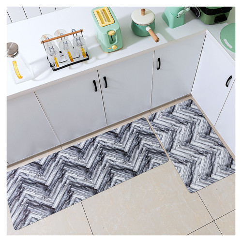 Printed waterproof heat resistant geometric anti-slip polyurethane mat anti fatigue pvc foam kitchen floor mat