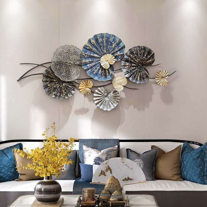 Chinese style luxury metal wall art for bedroom decor and living room decor