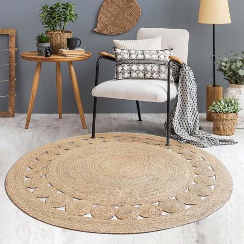 High quality eco friendly round natural seagrass rugs hand woven for living room and bedroom