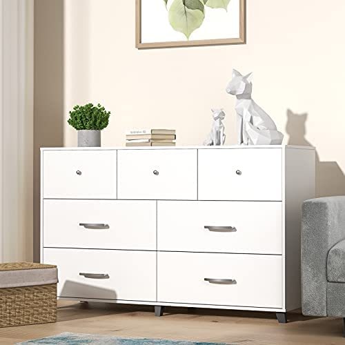 Soft S Bedroom Dresser White Chest, 6 Drawer Upright Dresser