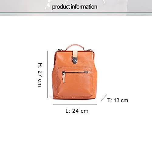 Vegetable Tanned Leather Retro Fashion Leather Backpack, Outdoor Ladies Shoulder Bag, Multi-Functional Backpack