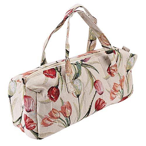 Make Up Bag, Beautiful Flowers Patterns Soft Feeling Handmake Bag for Working Handbag, for Travel(Rose Jacquard)