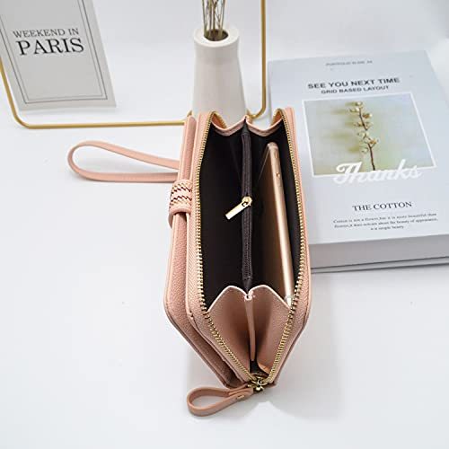 2021 Fashion Women Long Leather Wallet Clutch Zipper Pockets Card Large Capacity RFID Blocking Holder Organizer Bifold Wallets (Green)
