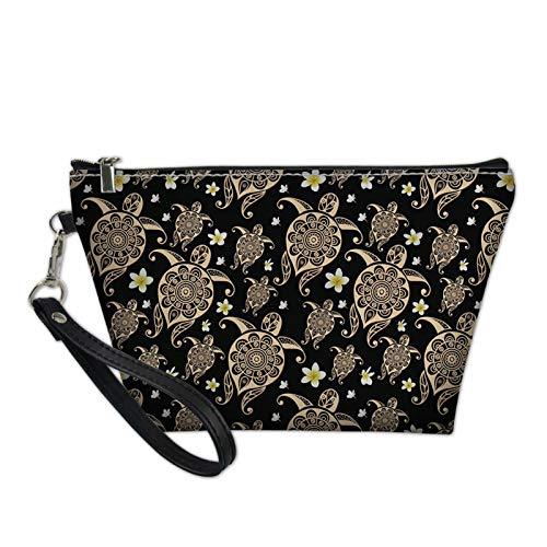 Snilety Floral Makeup Bag for Women Daisy Printed Black Large Cosmetic Bags Teens Travel Water Resistant Bag Multifuncition Pencil Holder