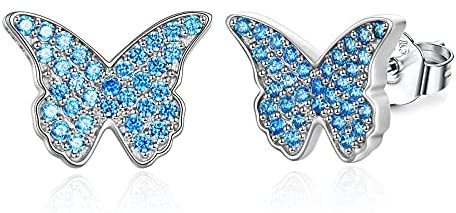 Cute Animal Stud Earrings Wolf/Narwhal/Frog/Bee/Butterfly/Sea turtle Earrings for Women Girls Sterling Silver Birthday Jewelry Gifts
