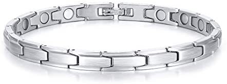 Elegant Womens Stainless Steel Magnetic Bracelet Pain Relief for Arthritis and Carpal Tunnel 8.3inches