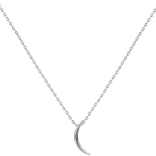 S925 Sterling Silver Fashion Moon Pendant Necklaces Choker Chain Jewelry for Women and Girls