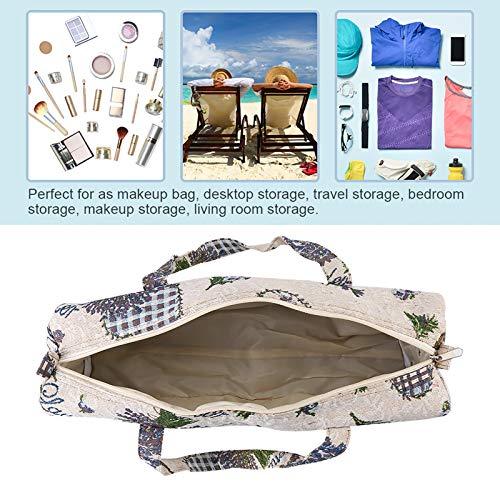 Make Up Bag, Handmake Bag Breathable Hole Handbag, for Working for Travel(Purple Flower, 12)