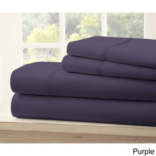 ienjoy Home Collection Premium Ultra Soft Bed Sheet Set - 4 Piece - Purple - Queen