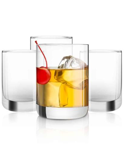 Joyjolt Nova Set of 4 (10 oz) Whiskey Glasses