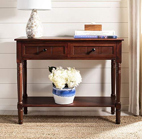 American Homes Collection Samantha Dark Cherry 2-Drawer Console Table