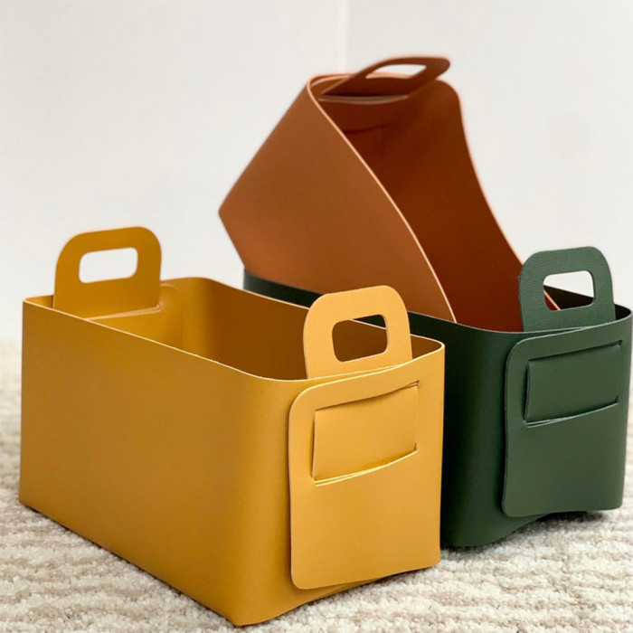 Leather Storage Basket, Home Organizer, Foldable Storage Container, Home Organizing Ideas, Desk Organizer, Decorative bin