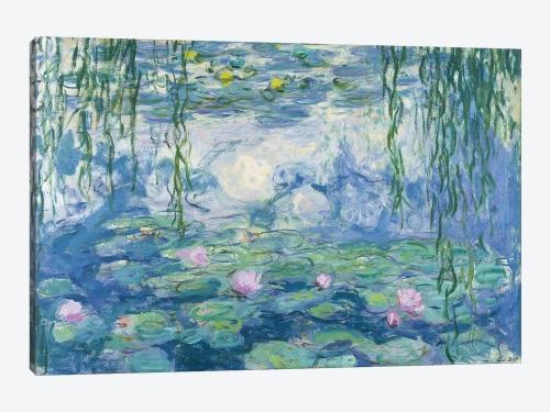 Claude Monet Canvas Wall Decor Prints - Waterlilies, 1916-19