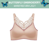 Butterfly embroidery wirefree bra  2021