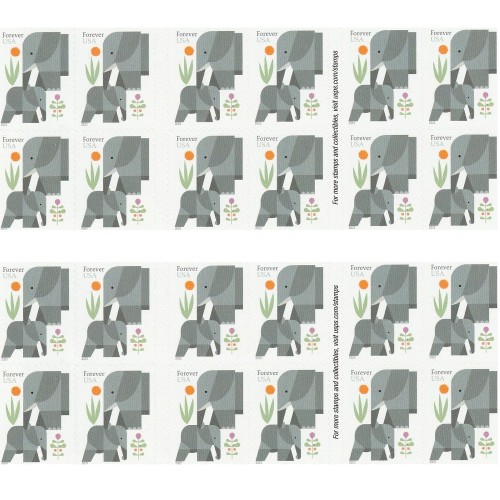Elephants 2022 - 5 Booklets / 100 Pcs