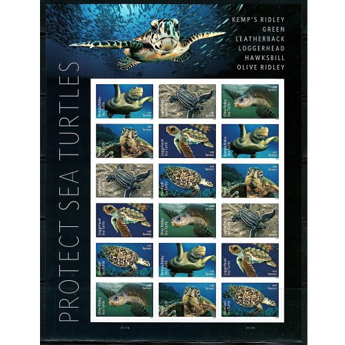 Protect Sea Turtles 2024 - 5 Sheets / 90 Pcs