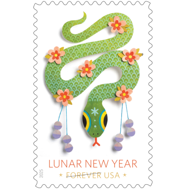 Lunar New Year Snake 2025 - 5 Sheets / 100 Pcs