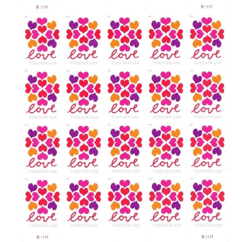 Hearts Blossom Love 2019 - 5 Sheets / 100 Pcs
