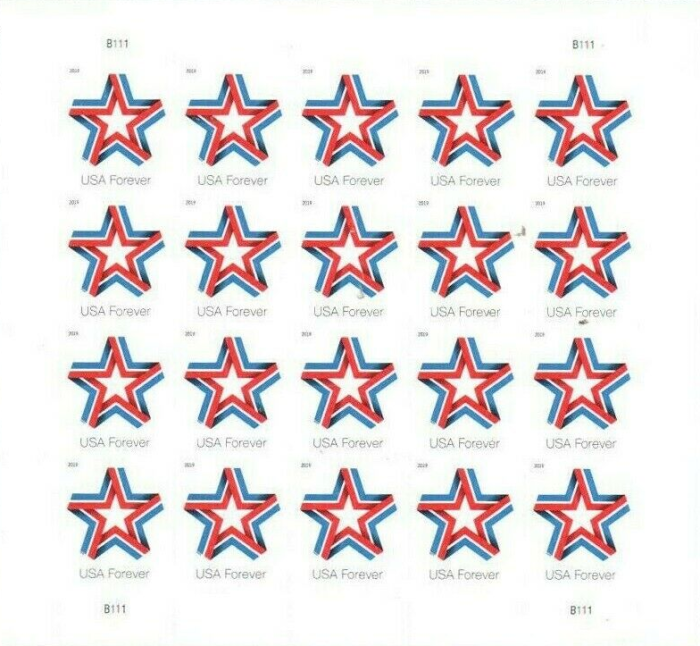 Star Ribbon 2019 - 5 Sheets / 100 Pcs