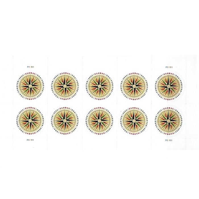 Global 1794 Compass Rose 2025 - 5 Sheets / 50 Pcs
