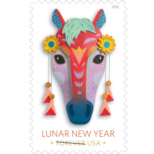 Lunar New Year of Horse 2026 - 5 Sheets / 100 Pcs