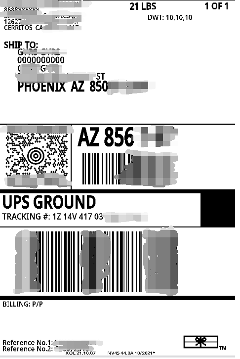 US$ 16.00 - UPS Ground Shipping Label - www.stampslists.net