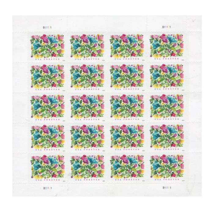 Wedding Blooms 2024 - 5 Sheets / 100 Pcs