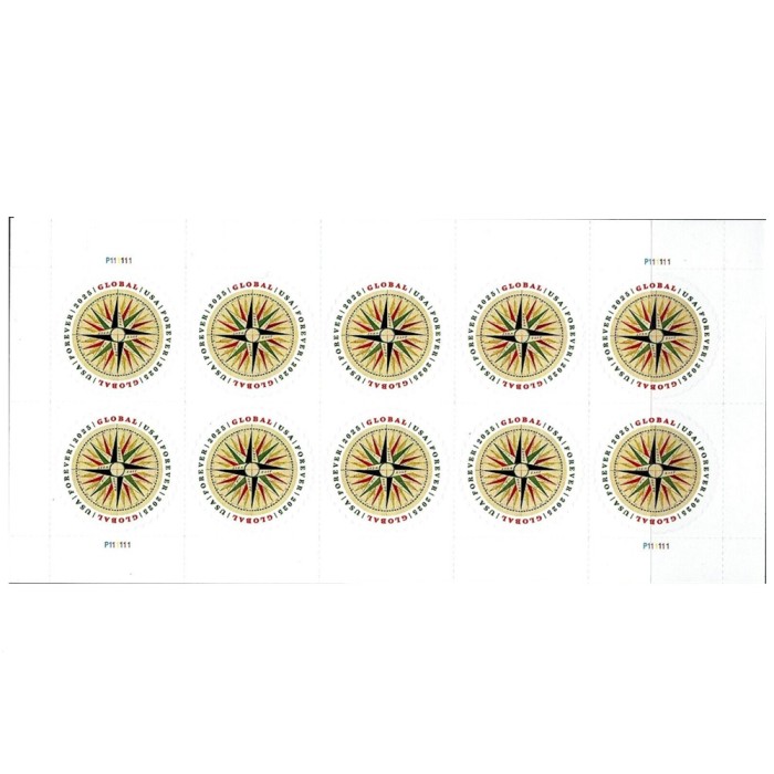Global 1794 Compass Rose 2025 - 5 Sheets / 50 Pcs