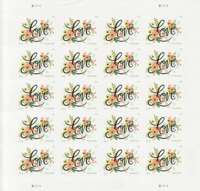 Love Flourishes 2018 - 5 Sheets / 100 Pcs