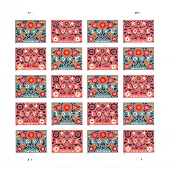 Love 2022 - 5 Sheets / 100 Pcs