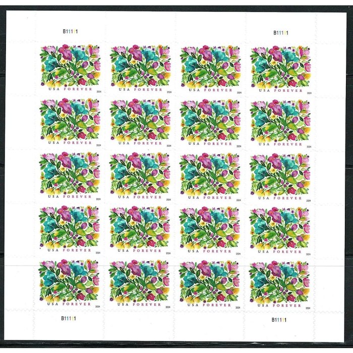Celebration Blooms 2024 - 5 Sheets / 100 Pcs